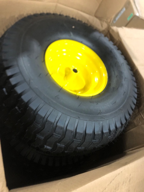 Photo 2 of 2PCS 20x10.00-8 Lawn Mower Tires,20x10x8 Lawn Tractor Tires with Rim,20x10.00-8nhs 4 Ply Tubeless Tires for Riding Lawn & Garden Tractors,Golf Carts,3.5" Offset Hub,1190lbs Capacity 20x10.00-8 Tires with Rim