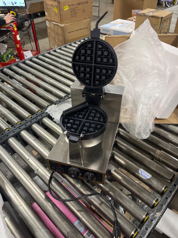 Photo 1 of WICHEMI Commercial Waffle Maker Electric Waffle Making Machine Flip Waffle Iron Hong Kong Eggettes Waffle Baker 360° Rotating Non-Stick Egg Bubble Maker 50-250? Temperature Adjustable 110V, 1300W