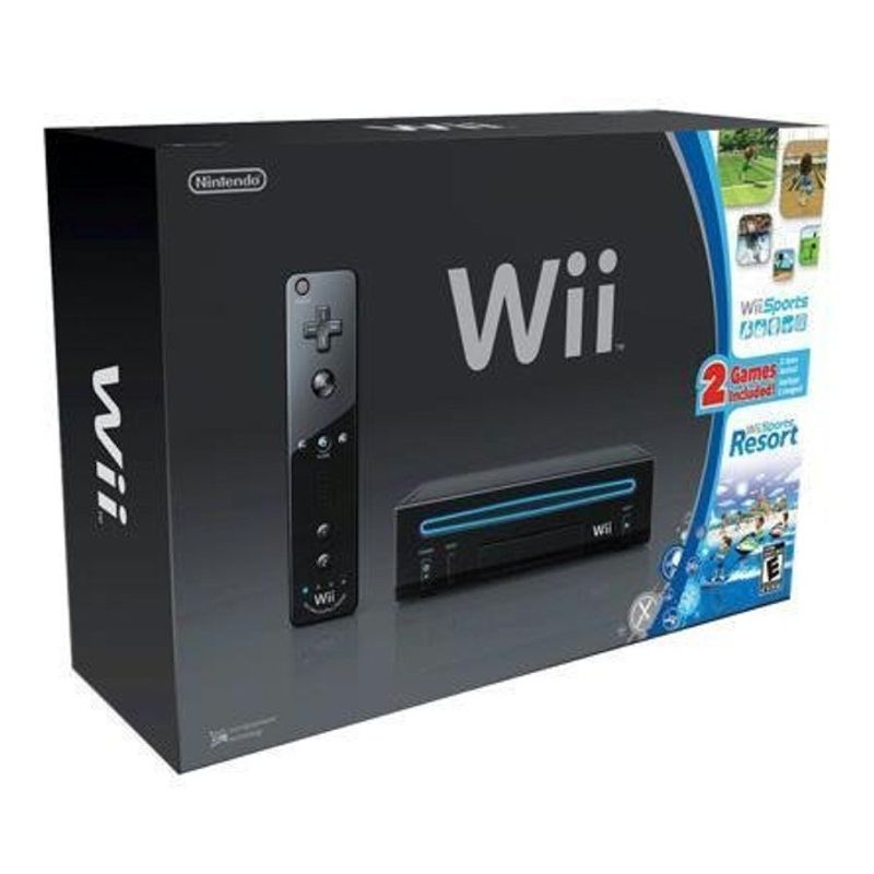 Photo 1 of Nintendo Wii Console Black with Wii Sports and Wii Sports Resort
- USED - NO ORIGINAL BOX - SEE CLERK COMMENTS