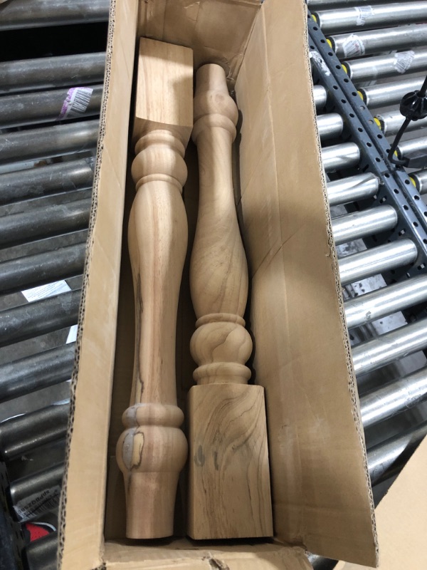 Photo 3 of 29x3.5x3.5inch Chunky Farmhouse Table Legs, La Vane Set of 4 Unfinished Rubber Wood Replacement Table Legs for Bench Coffee Table Dining Table 29"x3.5"x3.5" Unfinished