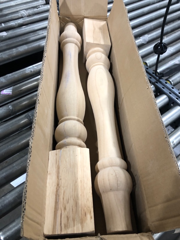 Photo 2 of 29x3.5x3.5inch Chunky Farmhouse Table Legs, La Vane Set of 4 Unfinished Rubber Wood Replacement Table Legs for Bench Coffee Table Dining Table 29"x3.5"x3.5" Unfinished