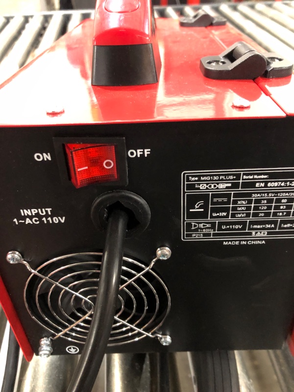 Photo 6 of display4top Mig Welder, 130A Portable Welding Machine, Flux Core Wire Welder, MIG 130 Automatic Feed Welding Machine Equipment with Mask - 110V (red)
***PARTS ONLY***
**** TORN WIRE CABLE****