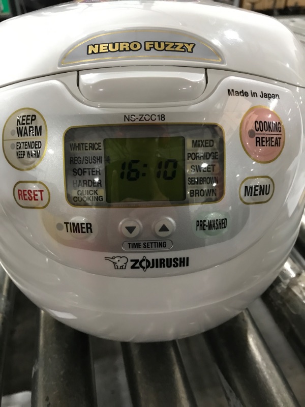 Photo 2 of Zojirushi NS-ZCC18 Neuro Fuzzy Rice Cooker & Warmer, 10 Cup, Premium White, Made in Japan 10-Cup