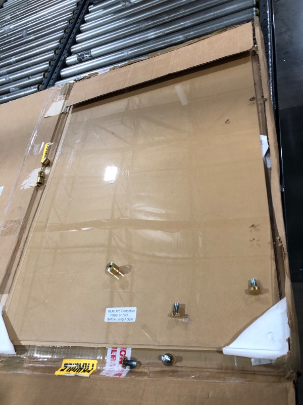 Photo 1 of (20" x 30") Clear Acrylic Wall Mount Floating Picture Frame with (Gold Standoffs) Frame-less Double Panel Plexiglass Display for Photos Artwork Posters Paintings (Full Frame is 23" x 33")
