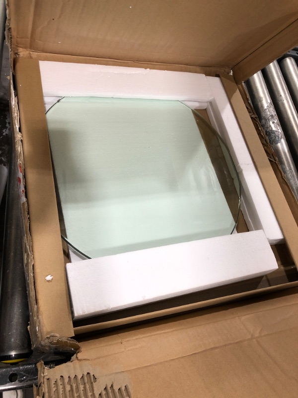 Photo 1 of 20" Inch Round Glass Table Top 1/2" Thick Tempered Beveled Edge by Fab Glass and Mirror
