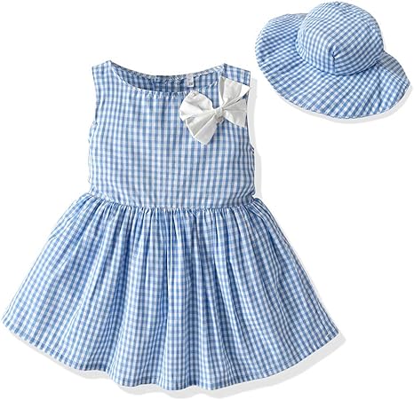 Photo 1 of Moyikiss Studio Baby Plaid Floral Sleeveless Bowtie Dress 5T