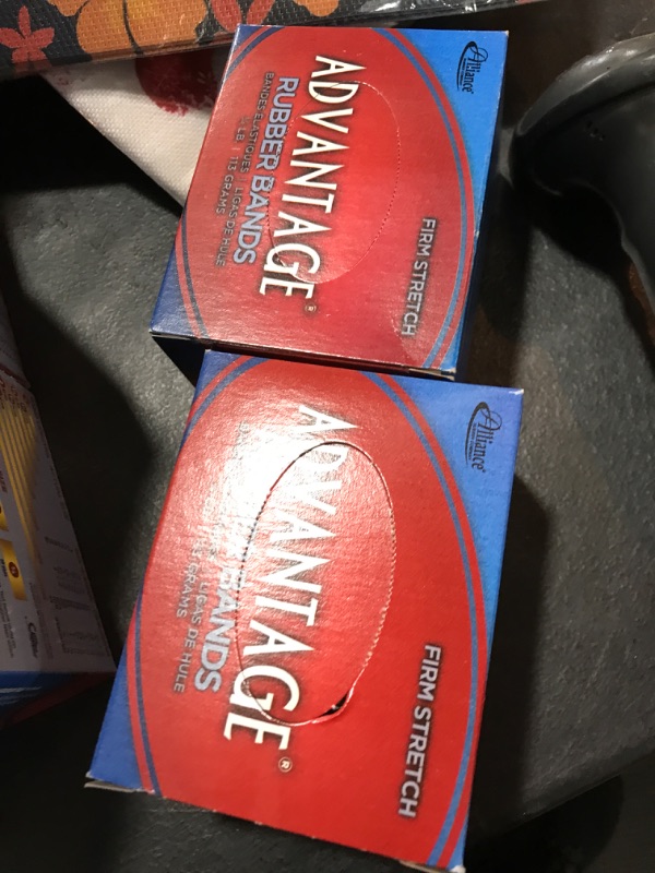 Photo 2 of 2 pack Alliance Rubber 26319 Advantage Rubber Bands Size #31, 1/4 lb Box Contains Approx. 212 Bands (2 1/2" x 1/8", Natural Crepe) 1/4 Pound 2 1/2 x 1/8 inches