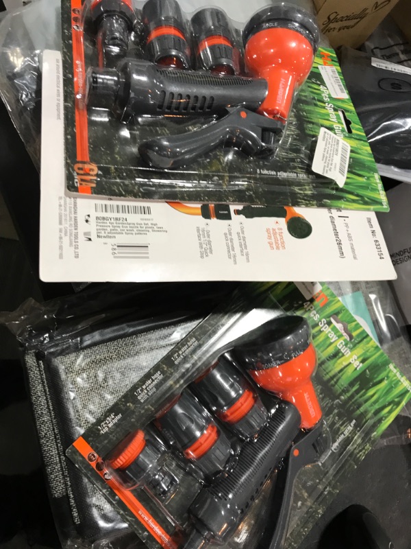 Photo 1 of 3 pack Harden 4pc GardenSpray Gun Set, Water Hose nozzle High Pressure Spray Gun nozzle for plants, lawn, garden, patio, car wash, cleaning, Showering pet. 8 adjustable Spray patterns