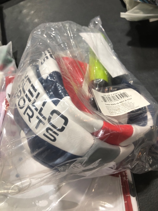Photo 1 of Xcello Sports Volleyball Assorted Graphics with Pump Red/Navy/White, Grey/Navy/White 2 Pack
