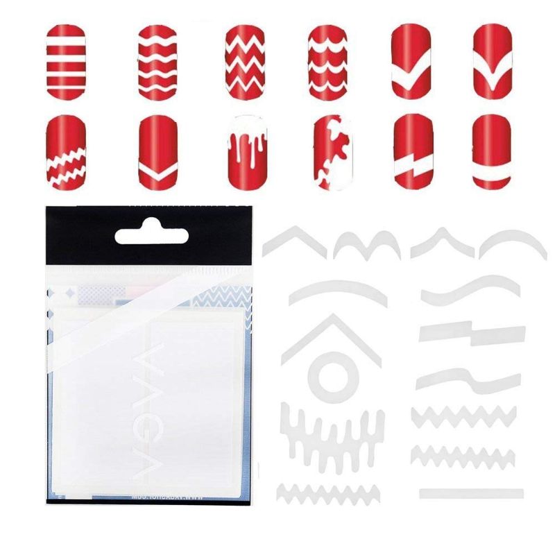 Photo 1 of 347pcs Nail Decals French Manicure Strips Professional Nail Art Stencils White Guides Stickers / Nail Polish Strips French Tips In 13 Different Shapes For Nails Designs And Patterns Application 