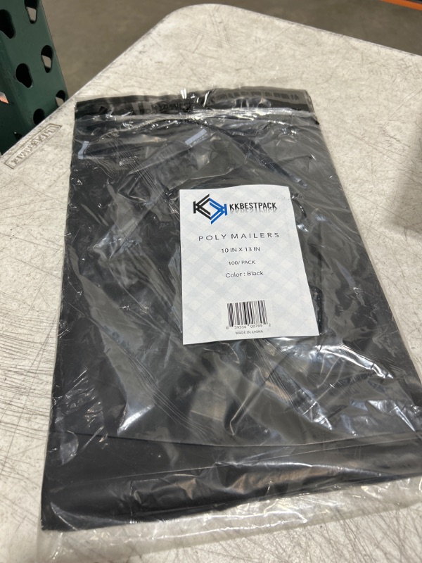 Photo 2 of KKBESTPACK 100 Black 10x13 inch Poly Mailers Shipping Envelope Plastic Bags Self Seal Adhesive (BV9989)