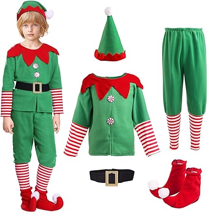 Photo 1 of Boys Girls Costume and Hat Holiday Helper Dress Set Fancy Party Outfits Size 6-7