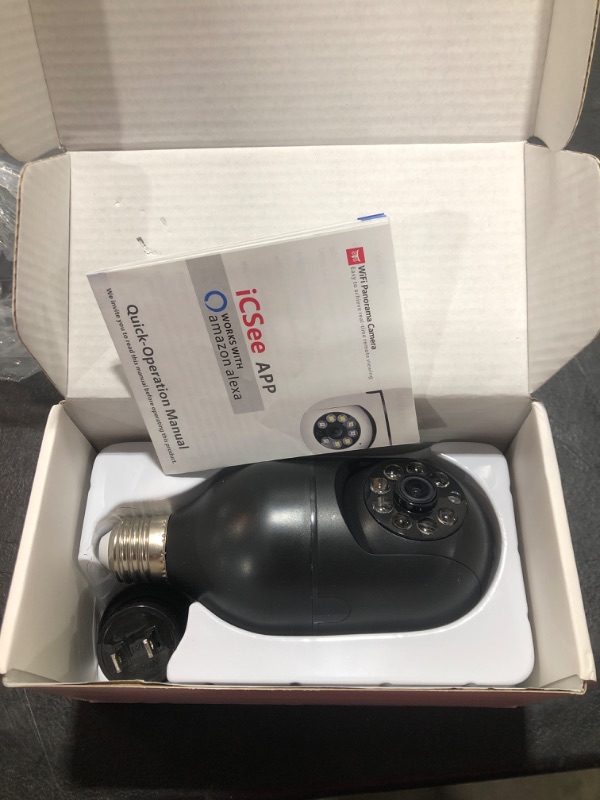 Photo 1 of 3MP Optiguard Light Bulb Camera 360° Wifi Outdoor&Indoor 2.4GHz,Color Day&Night,Light Socket Security Camera Motion Detection,Wireless Light bulb 1 Month Free Cloud Storage