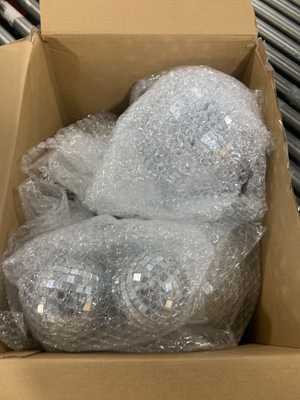 Photo 2 of 17 Pack Large Disco Ball Hanging Disco Ball Small Disco Ball Mirror Disco Balls Decorations for Party Wedding Dance and Music Festivals Decor Club Stage Props DJ Decoration (8, 6, 3.2 Inch)