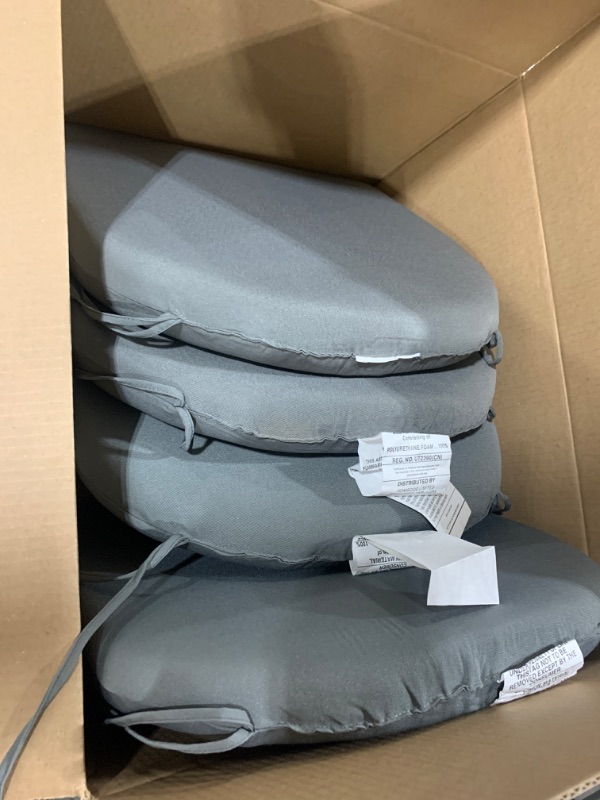 Photo 1 of 4pk of grey patio chair cushions