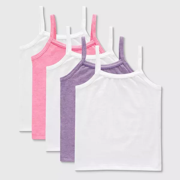 Photo 1 of Hanes Toddler Girls' 5pk Camisole - White/Pink/Purple
