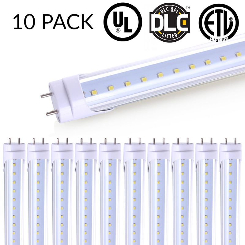 Photo 1 of 10 Pack-T8 LED Tube Light 4ft 48", 18W, 6000K, 2,000 Lumens, Works with or Without a Ballast! Fluorescent Replacement Light Lamp, Clear Cover, UL, ETL
