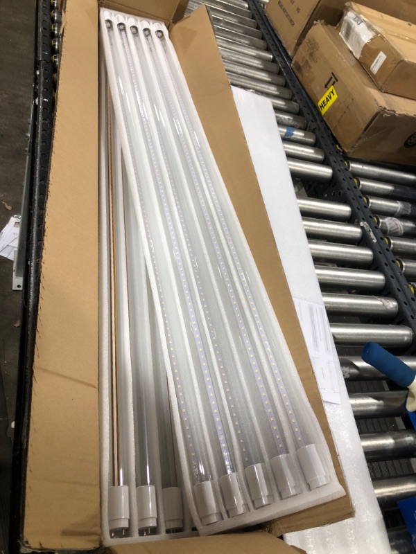 Photo 2 of 10 Pack-T8 LED Tube Light 4ft 48", 18W, 6000K, 2,000 Lumens, Works with or Without a Ballast! Fluorescent Replacement Light Lamp, Clear Cover, UL, ETL
