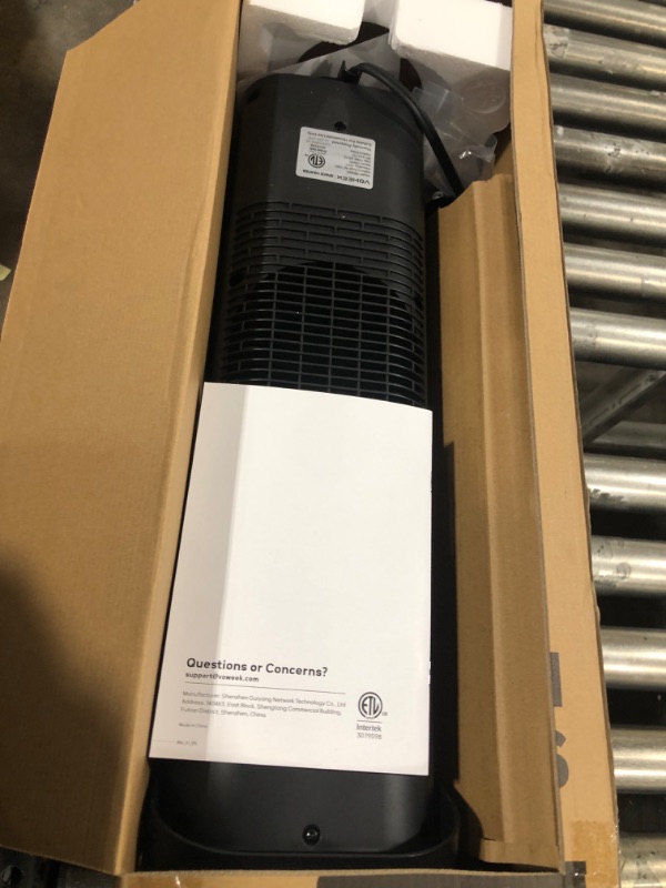 Photo 1 of 24" Space Heater, Voweek 1500W PTC Fast Heating Ceramic Heater for Office, Large Room, Indoor Use, Bedroom, Electric Heater with Thermostat, Remote, 3 Modes, ETL Certified, 12H Timer, 90° Oscillating Black