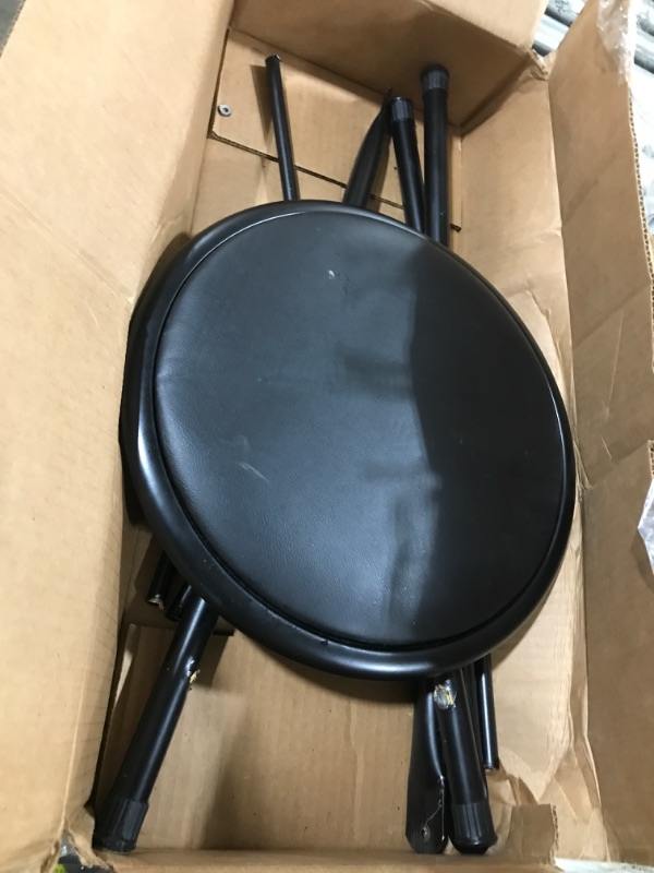 Photo 1 of 24-Inch Counter Height Bar Stool – Backless Folding Chair with 300lb Capacity for Kitchen, Recreation Room, or Game Room by Trademark Home (Black) Set of 1 Black Set of 1