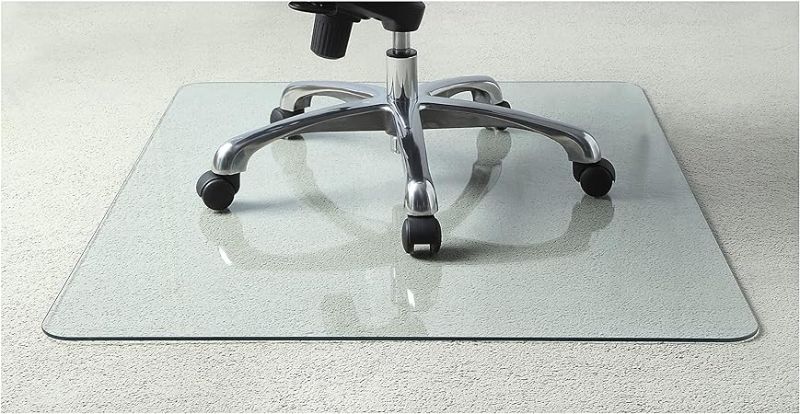 Photo 1 of Lorell Tempered Glass Chair Mat, 36"