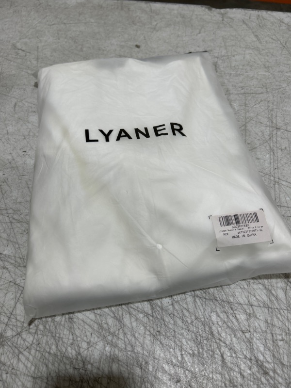 Photo 1 of LYANER Women's Casual Draped Ruched Front High Waist Split Slit Hem Midi Skirt X-Large Solid White