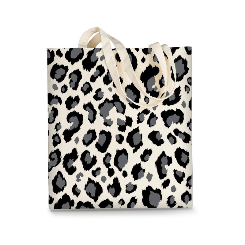 Photo 1 of AUSVKAI Canvas Tote Bag Aesthetic for Women, Cute Leopard Reusable Cloth Cotton Bags for Shopping School Beach Trendy Gifts