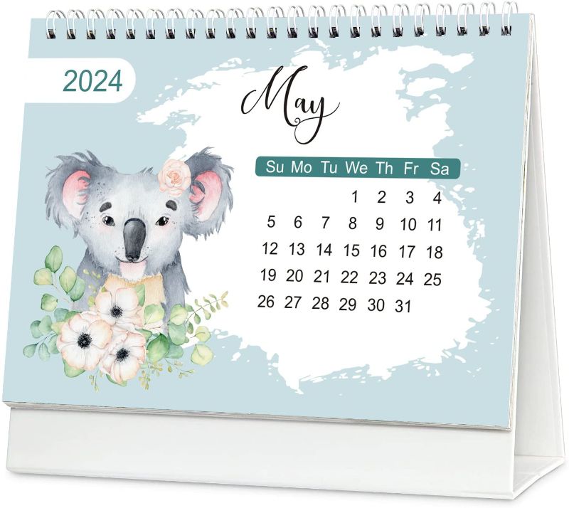 Photo 1 of 2023-2024 Desk Calendar, Monthly Desktop Calendar, Standing Flip Calendar with Thick Paper, Academic Year Standing Desk Calendar (Sep. 2023 - Dec. 2024), 8.66" x 7.05" Cartoon Animals