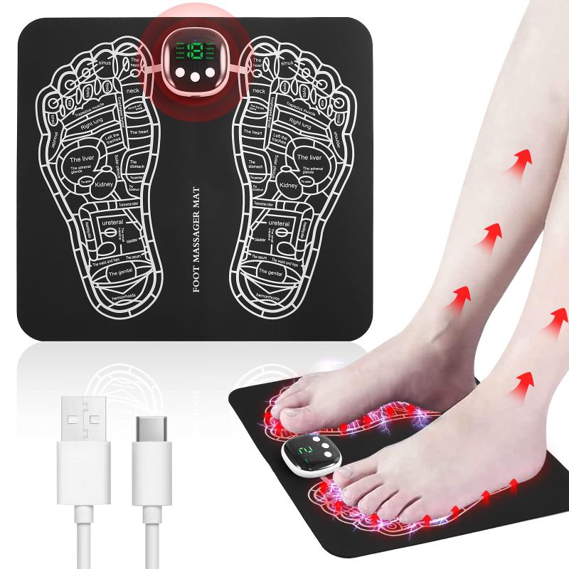 Photo 1 of 2 PACK - Phixnozar EMS Foot Massager Mat–Foot Massager Pad–Foldable Feet and Calves Massage Machine with 8 Modes and 19 Intensity Levels for Muscle Relaxation, and Pain Relief