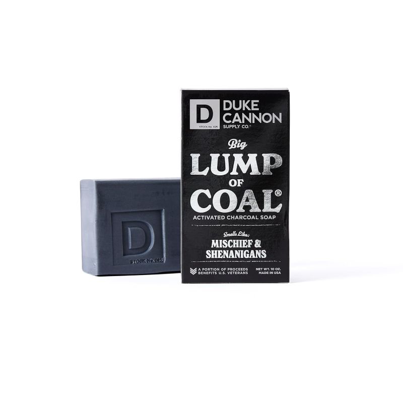 Photo 1 of  Big Lump of Coal Soap Bar for Men Holiday Edition (Bergamot & Black Pepper Scent) Superior Grade, Extra Large, Paraben-free, All Skin Types, 10 oz (3 Pack)