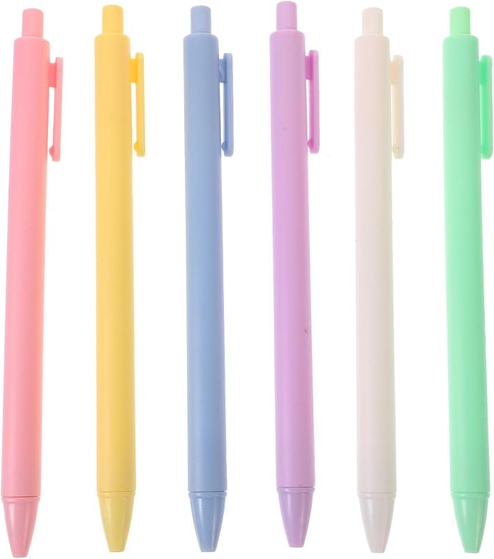 Photo 1 of  6pcs School Gel Pen Student Gel Pen Testing Use Gel Pen Black Ink Writing Pen Quick Dry Gel Pens Retractable Signature Pen School Supplies Gel Ink Pen Push Type Tool Office