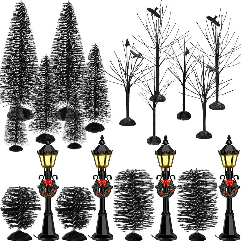 Photo 1 of 20 Pieces Halloween Village Accessories Set, Halloween Black Pine Bare Branch Trees Artificial Village Displays Spooky Tree with Lamp Post Lantern for Halloween Party Table Decor
Visit the Coume Store