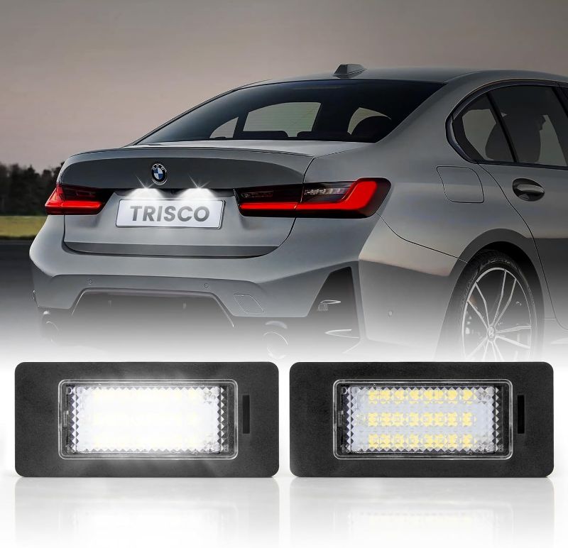Photo 1 of 2 PCS License Plate Light Assembly Compatible with BMW 1 2 3 4 5 Series X3 X4 X5 X6 LED 3W, 6500K,24-SMD