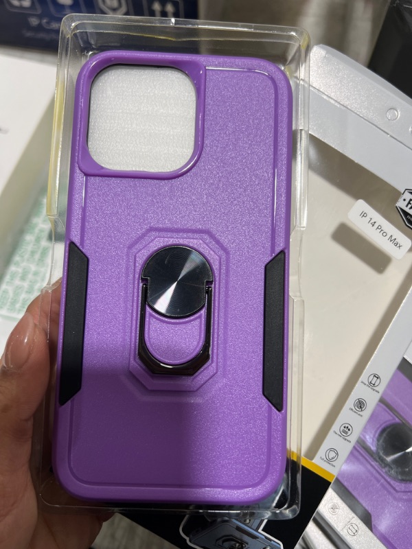 Photo 1 of Iphone 14 pro max purple hard phone case 