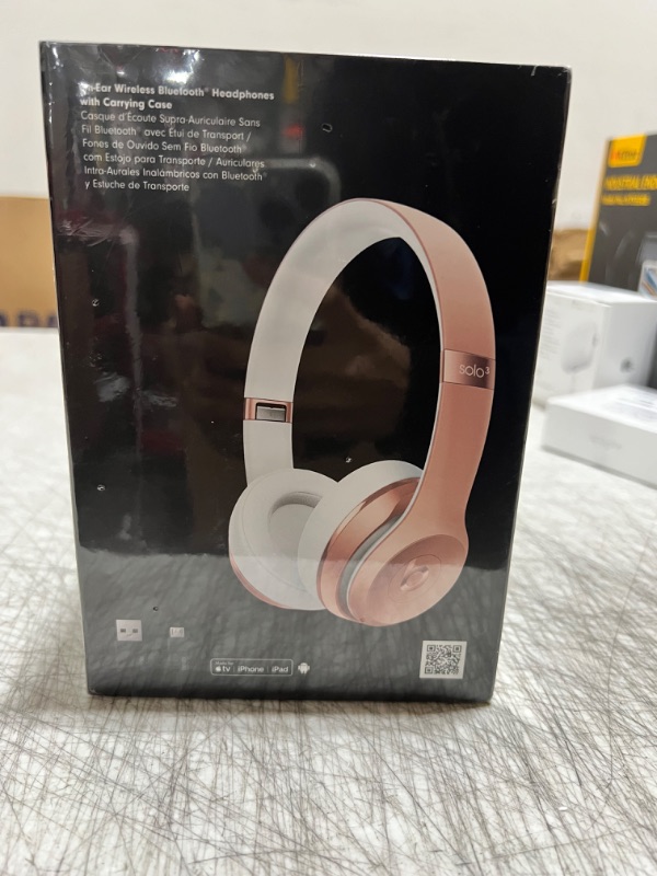 Photo 3 of Beats Solo3 Wireless On-Ear Headphones - Apple W1 Headphone Chip, Class 1 Bluetooth, 40 Hours of Listening Time, Built-in Microphone - Rose Gold (Latest Model)