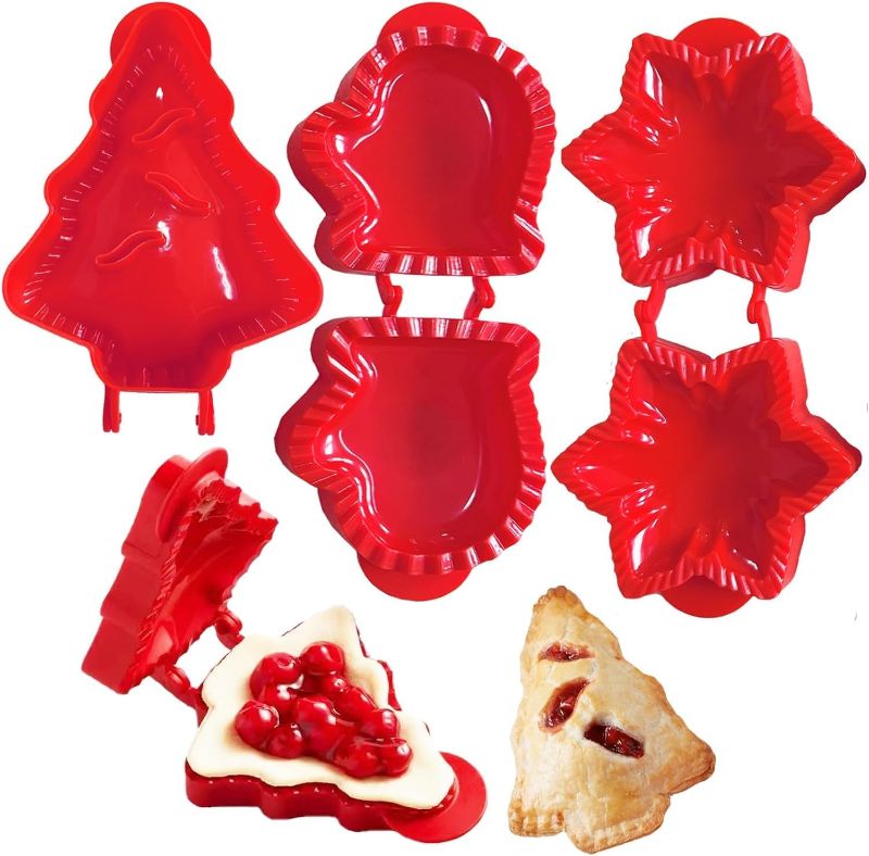 Photo 1 of 3PCS Dough Presser Pocket Pie Molds, Party Potluck Hand Pie Molds, Hand Pie Molds, Apple, Pumpkin And Acorn Shapes (Christmas Themed)