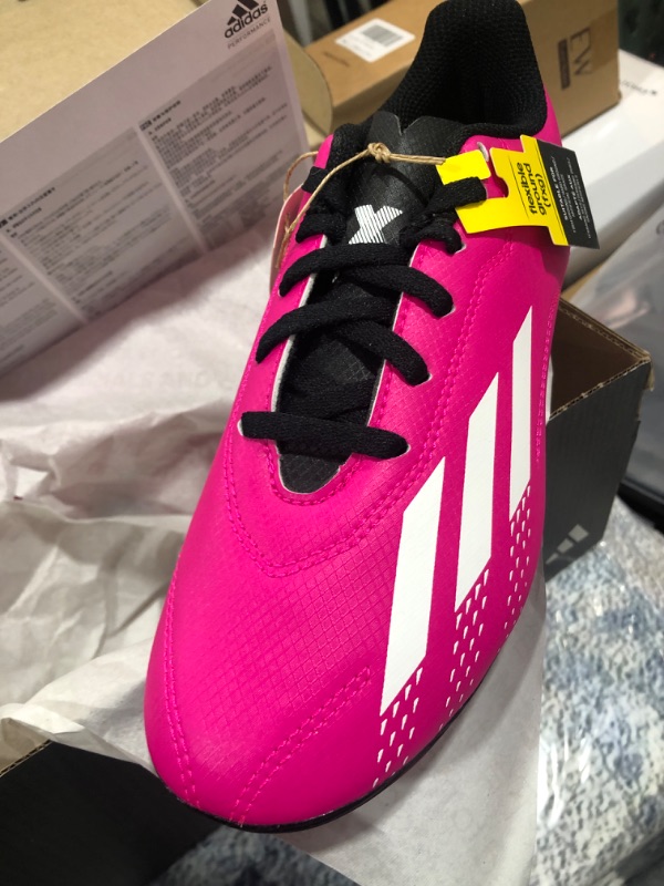 Photo 2 of adidas Unisex-Child X Speedportal.4 Flexible Ground Soccer Shoes 2.5 Little Kid Team Shock Pink/White/Black