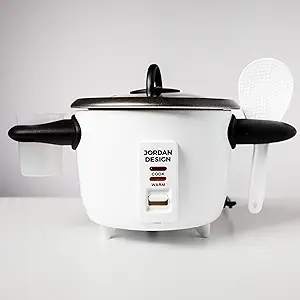 Photo 1 of Jordan Design Easy Find Rice Cooker 6-Cup (Cooked), Rice Cooker 3 Cups (UNCOOKED), One Touch Rice Cooker, White, Small Rice Cooker