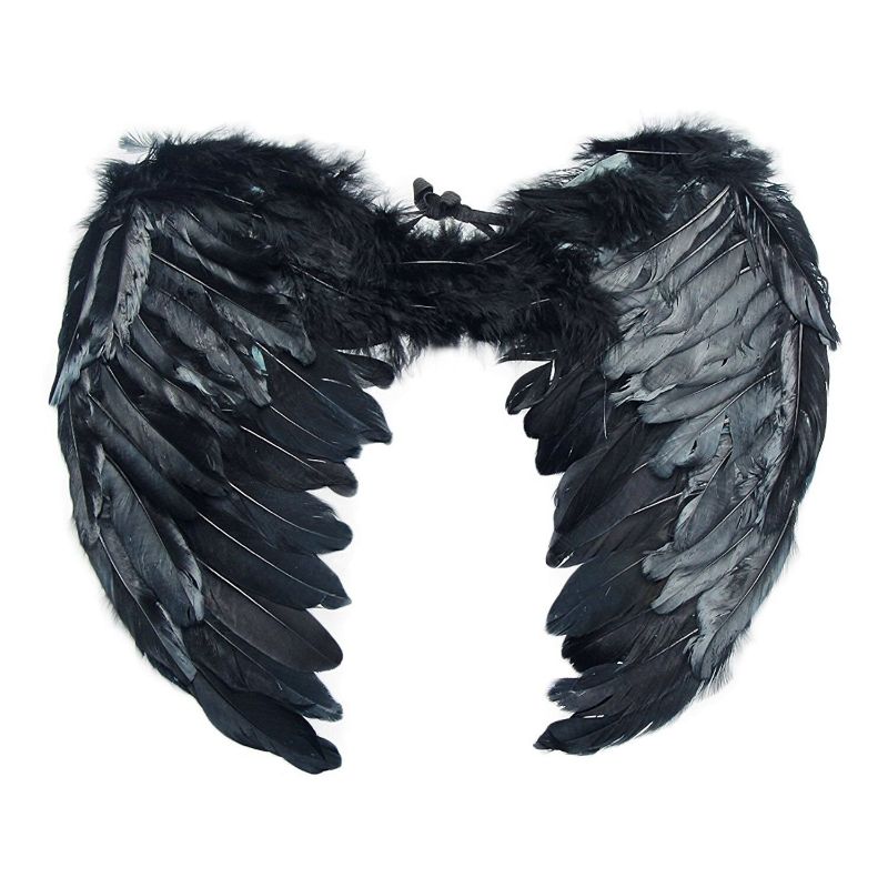 Photo 1 of Feather Angel Wings Christmas Halloween Fancy Dress Costume Hen Night Party 65*45CM Black