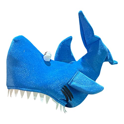 Photo 1 of Cosmic Chameleon Shark Hat, Breathable Summer Hat, Costume/Fun Hat for Adults & Kids, Shark Party Hat for Ocean Animal Party Blue