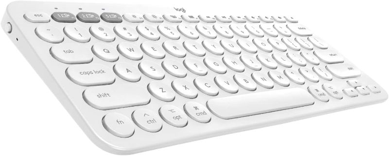 Photo 1 of Logitech K380 Multi-Device Bluetooth Keyboard for Mac with Compact Slim Profile, Easy-Switch, 2 Year Battery, MacBook Pro/ Air/ iMac/ iPad Compatible - Off White 