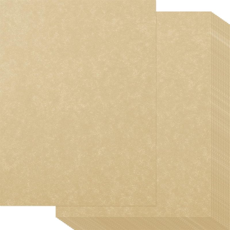 Photo 1 of 200 Sheets Old Age Parchment Paper 8.5 x 11 Inch Standard Letter Vintage Colored Old Parchment Semblance Double Side Printing Parchment Paper(Dark Beige) 