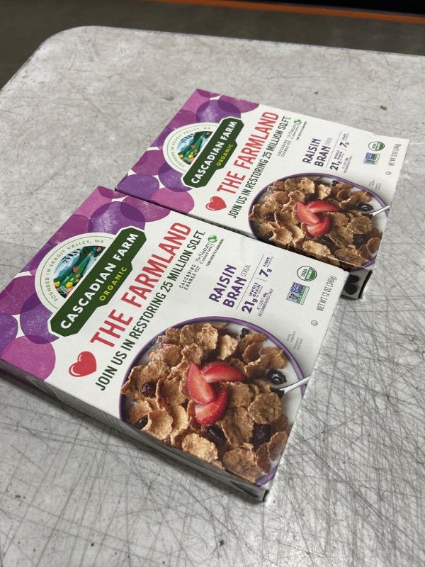 Photo 3 of 2 PACK - Cascadian Farm - Organic Raisin Bran Cereal, Organic, Whole Grain, 12 oz