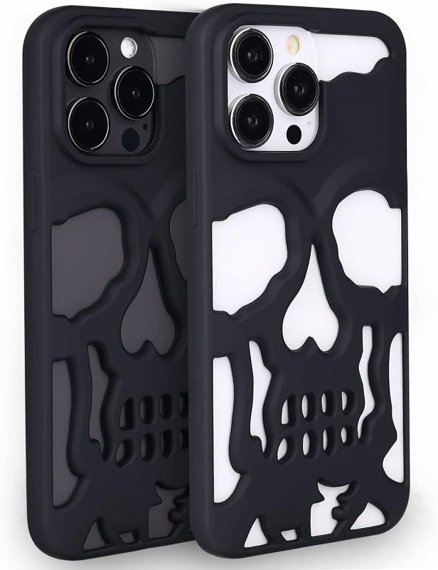 Photo 1 of  Halloween Series- for iPhone 14 Pro Max - Skull Cut-Out Case - Black