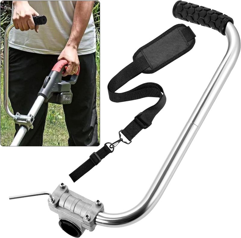 Photo 1 of 2pcs Ergonomic Trimmer Grip with Trimmer Shoulder Strap, Lawn Trimmer Handle Grip Lawn Care Back Saver, Universal String Trimmer Handle Compatible with Most Handheld Trimmer