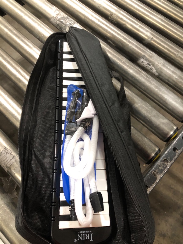 Photo 1 of CE Compass Melodica 37 Key (Black) Pianica Blow Piano Keyboard Harmonica Wind Instrument /w 2 Long Tube 2 Trumpet Mouthpiece Kit Bag