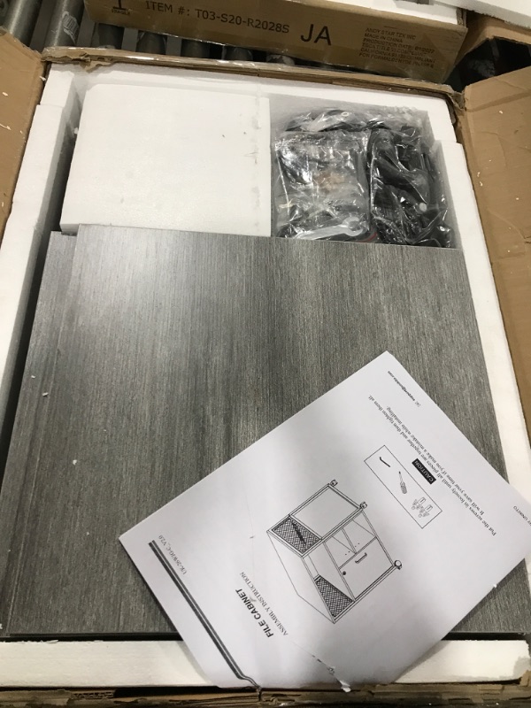 Photo 1 of Unikito Mobile File Cabinet with Outlets and USB Charging Ports, Rolling Printer Stand with Storage, Lateral Filing Cabinets with Lock, Office Cabinet for Letter, Legal and File Folders, Light Walnut Standard Light Walnut