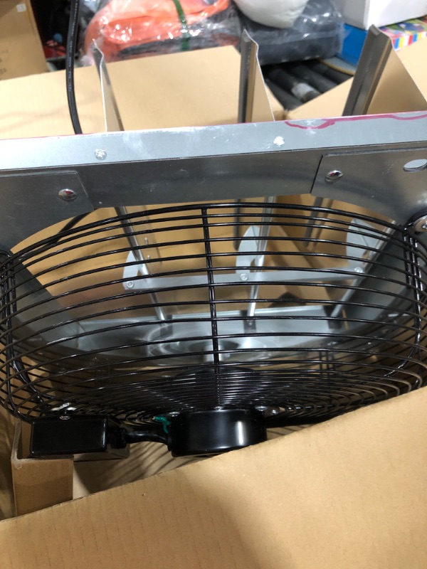 Photo 3 of KEN BROWN 14 Inch Shutter Exhaust Fan With 1.65 Meters Power Cord Wall Mounted, High Speed 1950CFM, Vent Fan For Garages And Shops, Greenhouse,Attic Ventilation 14 Inch Fan Wtih Power Cord