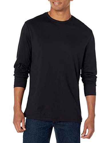 Photo 1 of Amazon Essentials Men's Slim-Fit Long-Sleeve T-Shirt, Black, Small
