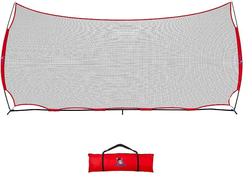 Photo 1 of ANYTHING SPORTS 20x10ft Sports Net | 200 SQ feet of Protection | Multi Sport Netting Barrier, Sports Net, Baseball Netting Backstop | Perfect for Golf, Baseball, Basketball, Soccer, Lacrosse, Hockey
